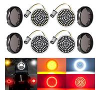 Benlari 1157 LED Turn Signals Front Rear 81 LED Lights Super Bright 1156 Bulbs Lens Kit 1986-2024 Compatible for Harley Davidson Touring Dyna Softail Sportster Street Glide Road Glide Iron 883 1200