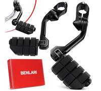 Benlari Highway Pegs 1in 1-1/4 in Highway Footpegs 304 Stainless Steel Long Angled Adjustable Fit For Harley Touring Street Glide Road King Electra Glide Softail Dyna Black Style3
