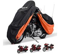 Benlari Waterproof Motorcycle Cover with Side Top Box Compatible with Harley Davidson Touring Ultra Limited Street Glide Road Glide Electra Glide Outdoor All Weather Protection (116" x 47" x 53")