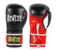 BENLEE Rocky Marciano Sugar Deluxe Leather Boxing Gloves - Black/Red, 16 oz