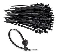 Benliu Fir Tree Nylon Push Mount Cable Zip Tie 8.3"x0.18" Multi-Purpose Tie Wire Clips Holder Black 20 pcs