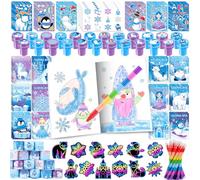 BenLouis 96pcs Frozen Party Favors Set for Kids Winter Snowflake Coloring Book Christmas School Classroom Gift Reward Prize Crafts Bulk for Students Frozen Birthday Goodie Bag Stuffers Supplies