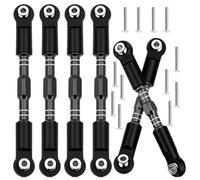 BENMAZ 6PCS CNC Aluminum Camber & Steering Link Set for Arrma Big Rock 3S V3, Typhon 3S V3 & Mega 550 V3 4WD BLX, Adjustable Turnbuckle Suspension Upgrade Parts (Black)