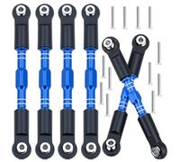 BENMAZ 6PCS CNC Aluminum Camber & Steering Link Set for Arrma Big Rock 3S V3, Typhon 3S V3 & Mega 550 V3 4WD BLX, Adjustable Turnbuckle Suspension Upgrade Parts (Blue)