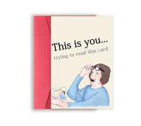 BENNLOOS Happy Mother's Day Cards Gifts for Mom, Funny Birthday Card for Her Mom Wife Grandma, Humor Old Age Card for Women, Bad Eyesight Card, This Is You Trying to Read This Card