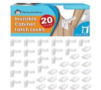 Benny Bradley's Invisible Baby Proofing Cabinet Latch Locks (20 Pack) - No Drilling or Tools Required for Installation, Works with Most Cabinets and Drawers, Works with Countertop Overhangs