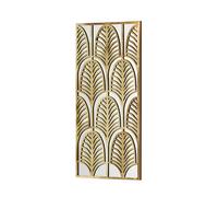 Benny Rectangular Metal Mirrored Wall Art - Gold