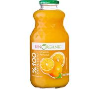 BenOrganic - Organic Orange Juice - 946ml Glass Bottle, 100% Natural Fruit Juice Drink, No Sugar, No Additives, Not from Concentrate