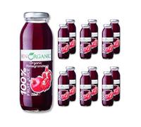 BenOrganic Pomegranate Juice (12 x 250ml) Glass Bottles, Organic Juices, Sugar and Additives Free - Not from Concentrate
