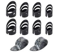 BENOSPACE 10Pcs Finger Picks Set Guitar Pick（XL+L+L+M）Adjustable Thumb Protectors Plectrums Stringed Instrument Part Accessories Plastic Finger Protector for Guitar Bass Mandolin Ukulele Banjo(Black)