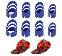 BENOSPACE 10Pcs Finger Picks Set Guitar Pick（XL+L+L+M） Adjustable Thumb Protectors Plectrums Stringed Instrument Part Accessories Plastic Finger Protector for Guitar Bass Mandolin Ukulele Banjo(Blue)
