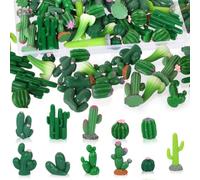 BENOSPACE 44Pcs Mini Cactus Figurines Miniature Artificial Green Cacti Statue Resin Succulent Plant for DIY Fairy Garden Plant Pot Bonsai Craft Accessories Cake Topper Micro Landscape Decors