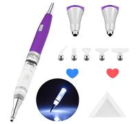 Benote Diamond Art Painting Drill Pen 2.0 with Metal Sticky Tips, Diamond & Painting Accessories, Replacement Pen Heads & Wax - B7 Purple