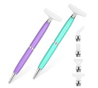 Benote Diamond Art Pen Tools, 2 Sets Ergonomic Diamond Art Accessories With Multi Placer Tips, Round and Square Drill Pen for Nail DIY Craft