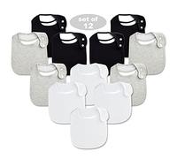 Benoxine 12 Pack Bandana Bibs Soft Absorbent 100% Organic Cotton for Boys Girls Newborn Unisex Solid Colors 3-24 Months