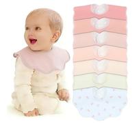 Benoxine Muslin Baby Bibs Soft and Absorbent Adjustable Baby Dribble Bandana Bibs with Adjustable Snaps for Unisex Baby Girls & Boys,7-Pack