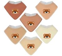 Benoxine Muslin Baby Bibs Soft and Absorbent Adjustable Baby Dribble Bandana Bibs with Adjustable Snaps for Unisex Baby Girls & Boys,6-Pack