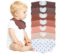 Benoxine Muslin Baby Bibs Soft and Absorbent Adjustable Baby Dribble Bandana Bibs with Adjustable Snaps for Unisex Baby Girls & Boys,7-Pack