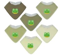 Benoxine Muslin Baby Bibs Soft and Absorbent Adjustable Baby Dribble Bandana Bibs with Adjustable Snaps for Unisex Baby Girls & Boys,6-Pack