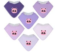 Benoxine Muslin Baby Bibs Soft and Absorbent Adjustable Baby Dribble Bandana Bibs with Adjustable Snaps for Unisex Baby Girls & Boys,6-Pack