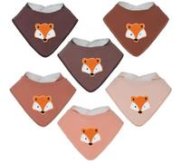 Benoxine Muslin Baby Bibs Soft and Absorbent Adjustable Baby Dribble Bandana Bibs with Adjustable Snaps for Unisex Baby Girls & Boys,6-Pack