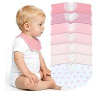 Benoxine Muslin Baby Bibs Soft and Absorbent Adjustable Baby Dribble Bandana Bibs with Adjustable Snaps for Unisex Baby Girls & Boys,7-Pack