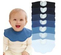 Benoxine Muslin Baby Bibs Soft and Absorbent Adjustable Baby Dribble Bandana Bibs with Adjustable Snaps for Unisex Baby Girls & Boys,7-Pack