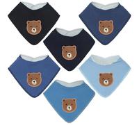 Benoxine Muslin Baby Bibs Soft and Absorbent Adjustable Baby Dribble Bandana Bibs with Adjustable Snaps for Unisex Baby Girls & Boys,6-Pack