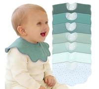 Benoxine Muslin Baby Bibs Soft and Absorbent Adjustable Baby Dribble Bandana Bibs with Adjustable Snaps for Unisex Baby Girls & Boys,7-Pack