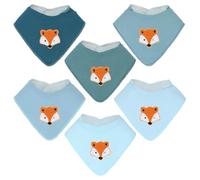 Benoxine Muslin Baby Bibs Soft and Absorbent Adjustable Baby Dribble Bandana Bibs with Adjustable Snaps for Unisex Baby Girls & Boys,6-Pack