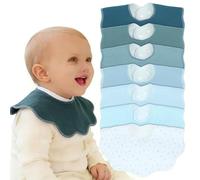 Benoxine Muslin Baby Bibs Soft and Absorbent Adjustable Baby Dribble Bandana Bibs with Adjustable Snaps for Unisex Baby Girls & Boys,7-Pack