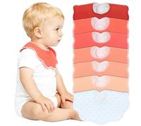Benoxine Muslin Baby Bibs Soft and Absorbent Adjustable Baby Dribble Bandana Bibs with Adjustable Snaps for Unisex Baby Girls & Boys,7-Pack