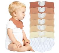 Benoxine Muslin Baby Bibs Soft and Absorbent Adjustable Baby Dribble Bandana Bibs with Adjustable Snaps for Unisex Baby Girls & Boys,7-Pack