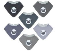 Benoxine Muslin Baby Bibs Soft and Absorbent Adjustable Baby Dribble Bandana Bibs with Adjustable Snaps for Unisex Baby Girls & Boys,6-Pack