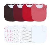 Benoxine Waterproof Baby Bibs for Boys and Girls, Soft and Absorbent 4-Layer Baby Bandana Bibs With Adjustable Snaps for Infants Newborn Feeding, Teething, Drooling,0-12 Months,8-Pack