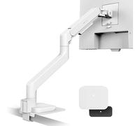 BenQ ErgoArm BSH02 Heavy Duty VESA Desk Mount for Screen up to 45" & 44 lbs | VESA 75×75, 100×100. Fits desks 12-45mm thick. Reinforcement plate desktop protect. Top mounting - clamp & grommet. White