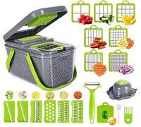 BenRich 22-in-1 Vegetable Chopper with Container - Onion Chopper, Mandoline Slicer, Dicer Cutter for Veggies, Onions, Potatoes, Carrots, Cheese, Julienne