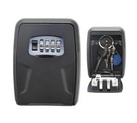 BenRich High Security Key Safe, Outdoor Wall Mounted Lock Box with Resettable 4-Digit Code, Metal Weatherproof Key Storage for Spare Keys, Home, Airbnb, Holiday Lets, Care Workers (Black)