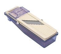 Benriner 3695 BN-3 Japanese Handheld Mandolin Slicer with Three Interchangeable Stainless-Steel Blades-Ivory, Vegetable Fruit Cutter Peeler, Stainless Steel, Off-White, Catch Tray