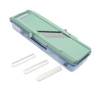 Benriner Japanese Mandolin With Catch Tray, 3 Blades, Green