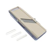 Benriner Mandolin Vegetable Slicer 6.4cm, Ivory - 3 interchangeable Stainless Steel Blades, Catch Tray & Safety Guard - Japanese Handheld Mandolin for Slicing, Shredding & Julienning Fruit & Veg