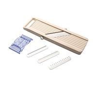 Benriner BN-1 Japanese Handheld Mandolin Slicer with Three Interchangeable Stainless-Steel Blades-Ivory, Vegetable Fruit Cutter Peeler, Stainless Steel, Off-White