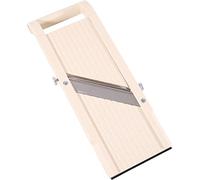 Benriner Mandolin Vegetable Slicer 9.5cm, White - 3 interchangeable Stainless Steel Blades & Safety Guard - Japanese Handheld Mandolin Slicer for Shredding, Slicing & Julienning Fruit & Vegetables