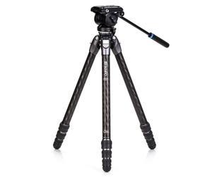 Benro Tortoise Carbon Tripod with S4PRO Video Head 34C Levelling Base