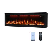 Benrocks 112cm Electric Fireplace,Recessed and Wall Mounted Heater,Touch & Remote & APP Control,Timer,Multi-Color Flame and Light, 62°F-99°F Thermostat