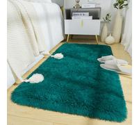 BENRON Fluffy Runner Rugs 2x4, Soft Long Runners for Bedroom Hallyway Entryway Kitchen, Washable Fuzzy Throw Rug for Kids Girls Room Decor Photo Prop, Teal Green