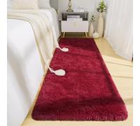 BENRON Soft Runner Rug for Bedroom 2x6, Washable Fluffy Runners Wine Red