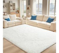 BENRON White Fluffy Rugs for Living Room 4x6, Soft Cream Area Rug for Kids Children Girls Bedroom Nursery, Washable Indoor Floor Carpets