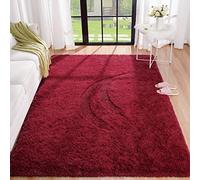 BENRON Wine Red Rug - 4x6 Feet Soft Washable Nursery Rug for Girls Kids Bedroom - Chic Burgundy Decorative