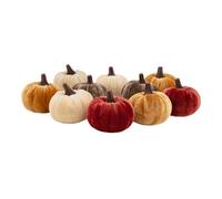 Benross 10pc Velvet Pumpkin Décor Set/Assorted Autumnal Colours/Mini 6cm Decorative Pumpkins for Cosy Autumn, Halloween & Thanksgiving Displays 85109